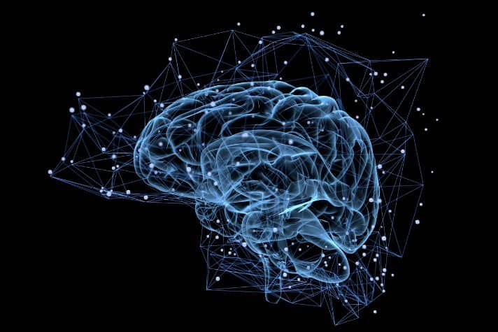 Ilustración de las conexiones neuronales del cerebro humano